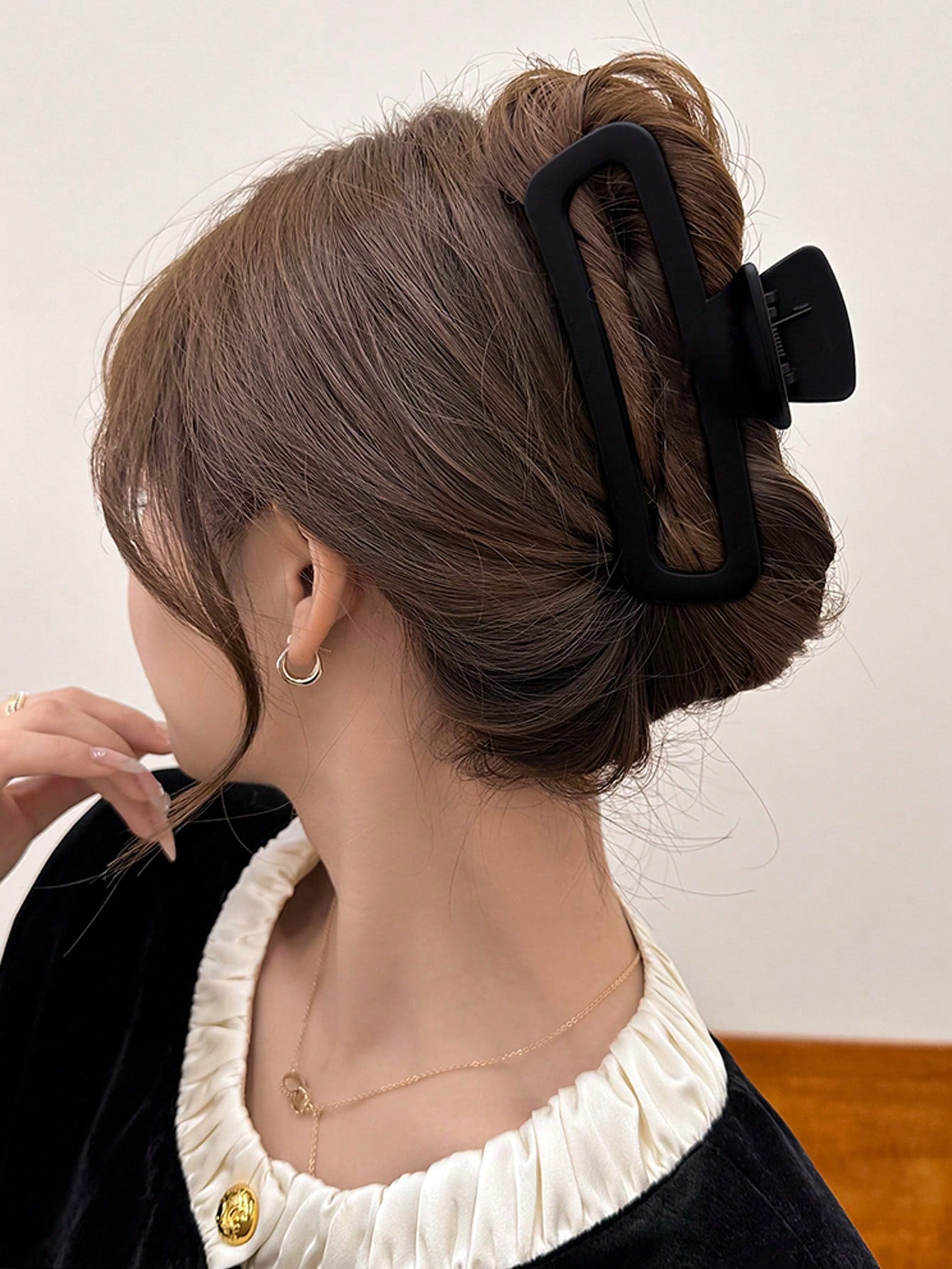 Pinces à cheveux extra larges 12cm - Lot 3 pièces marron et noir