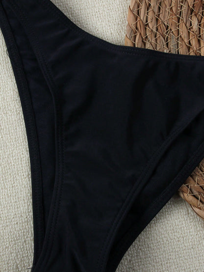Bikini bandeau couleur unie