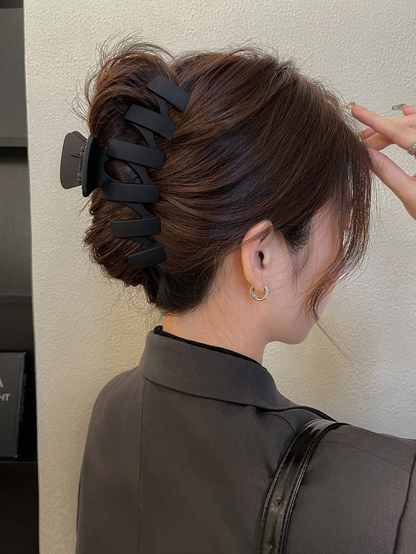Pinces à cheveux 3 pièces - 11 cm - Marron, blanc, noir