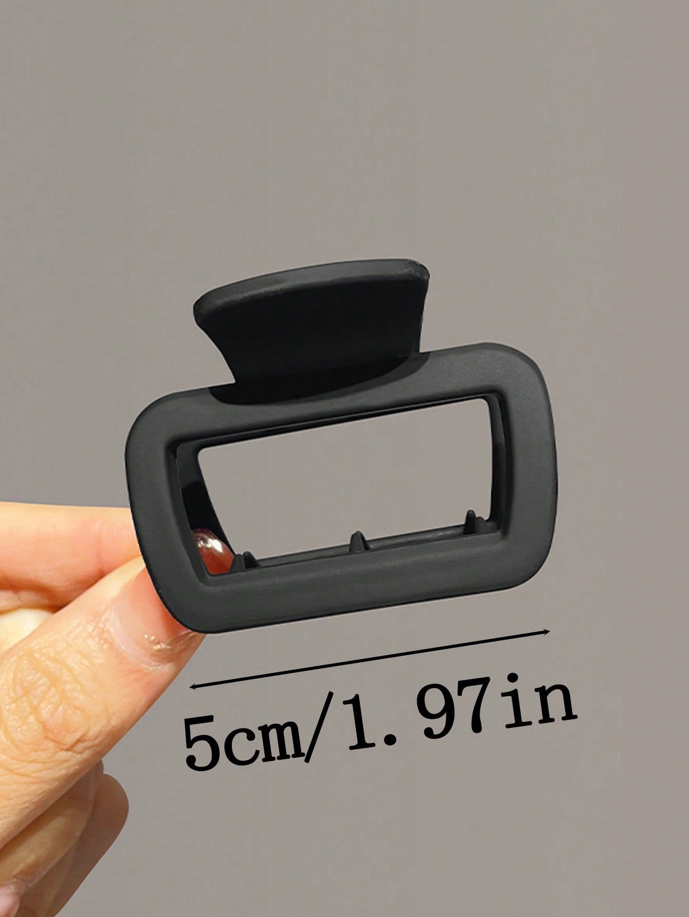 Clips à cheveux carrés 4 pièces, plastique, 5 cm, noir et marron