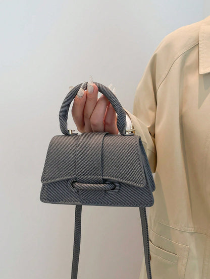 Pochette carrée mini femme couleur unie