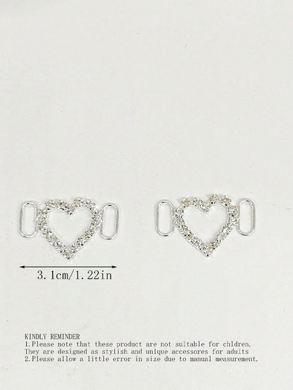 2 décorations de chaussures élégantes avec strass et perles