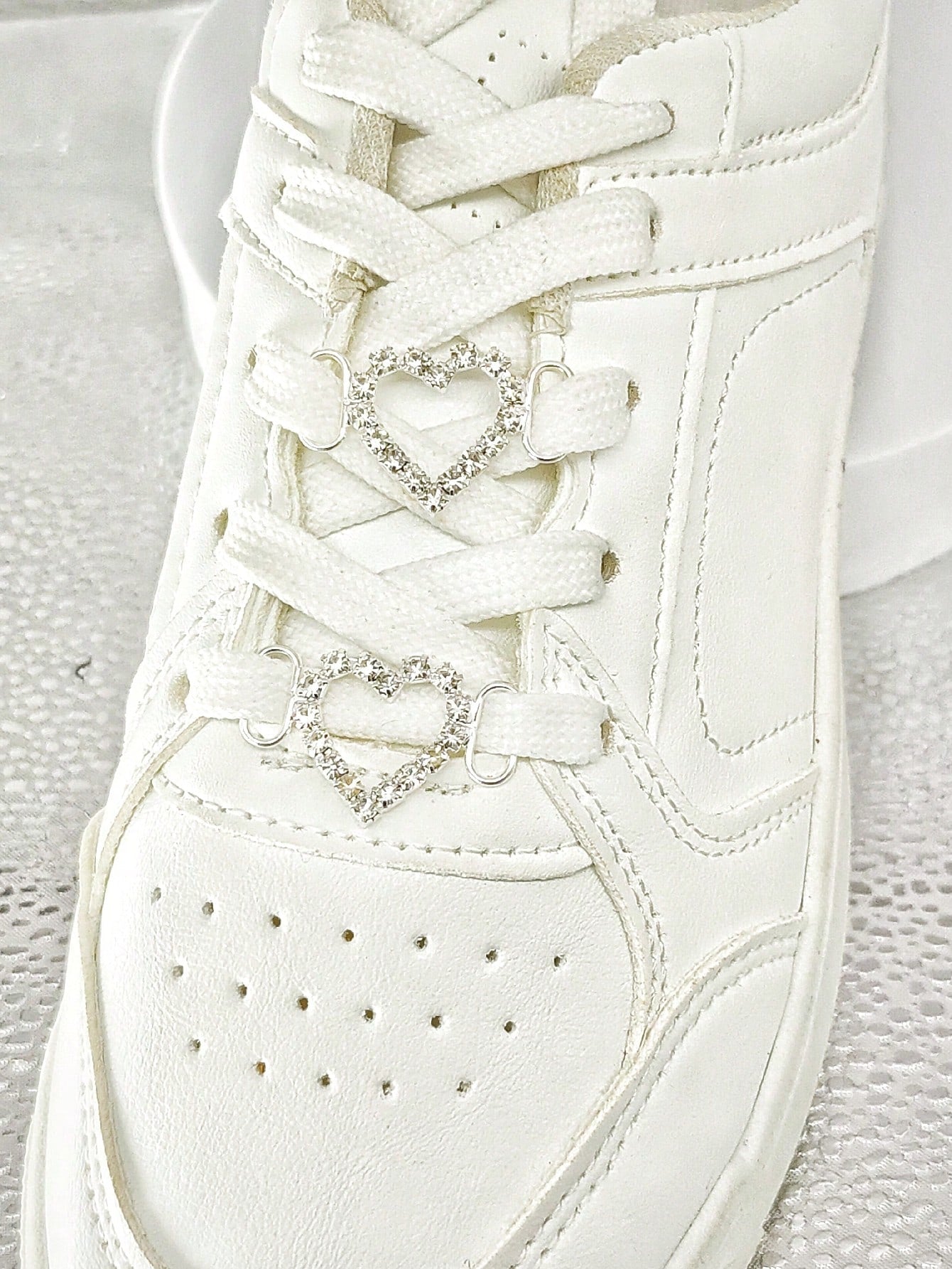 2 décorations de chaussures élégantes avec strass et perles