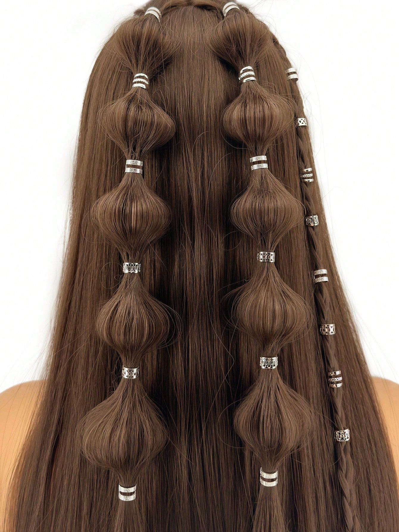 40 Anneaux de Cheveux Réglables en Métal - Mixte