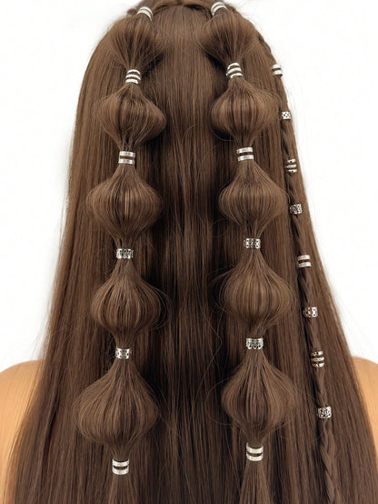 40 Anneaux de Cheveux Réglables en Métal - Mixte