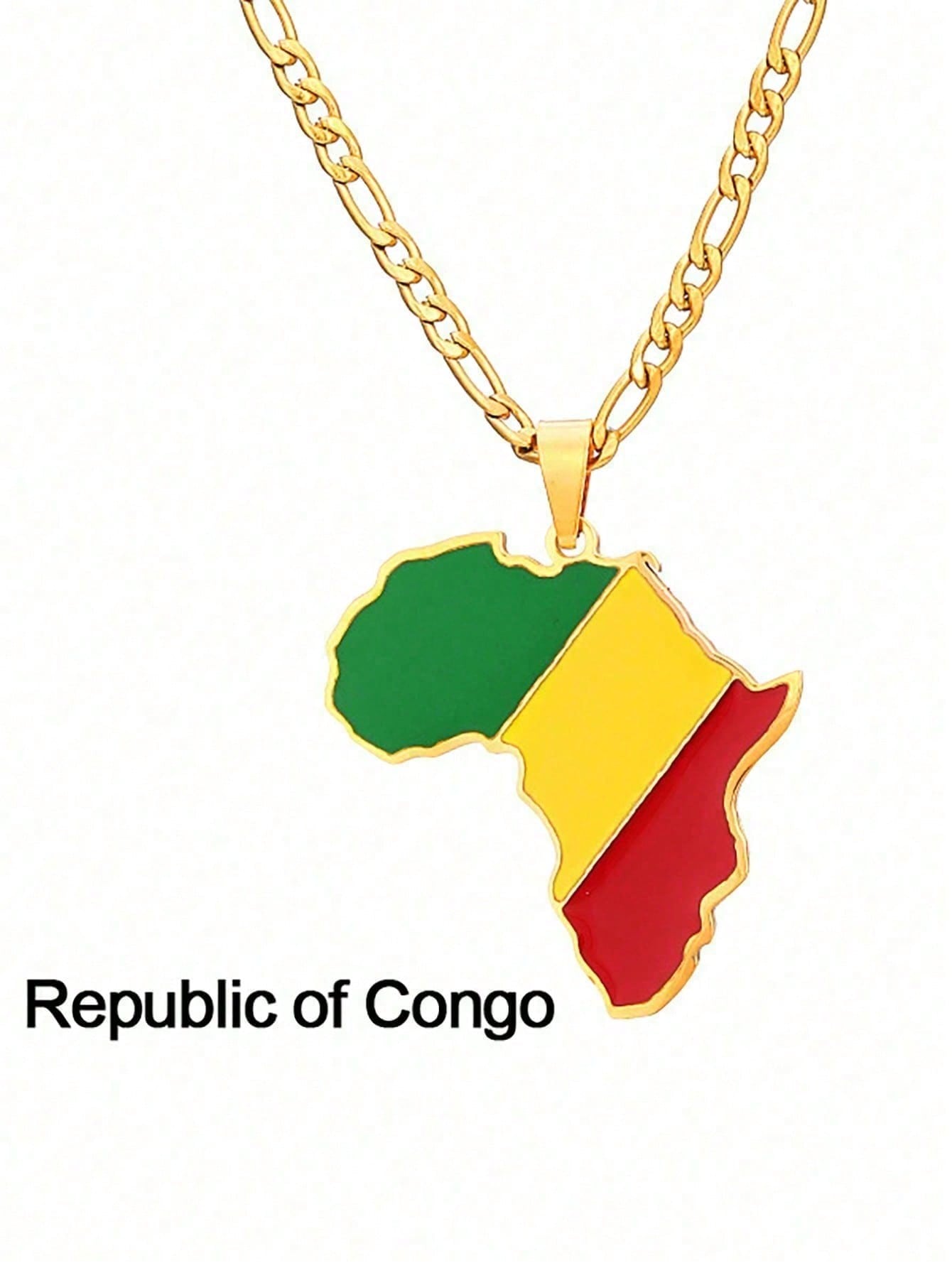 Collier Homme Minimaliste Carte Afrique Personnalisé