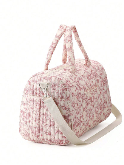 Sac de Boston rose vintage pour voyage et toilette