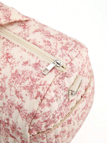 Sac de Boston rose vintage pour voyage et toilette
