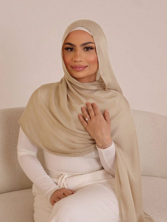 Foulard viscose uni pour femme, ourlet doux et protection solaire