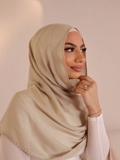 Foulard viscose uni pour femme, ourlet doux et protection solaire