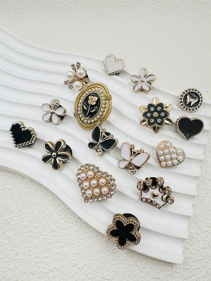 16 pièces perles et coeurs en résine pour décorations de chaussures