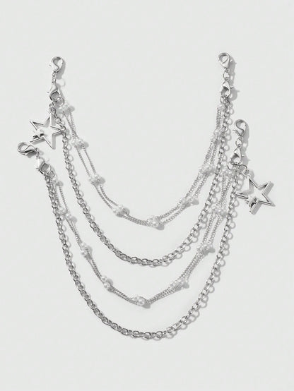 Pendentif étoile perle faux 2 pièces réglable pour femmes
