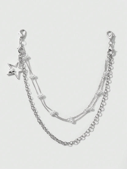 Pendentif étoile perle faux 2 pièces réglable pour femmes