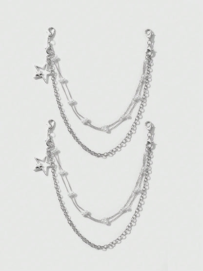 Pendentif étoile perle faux 2 pièces réglable pour femmes