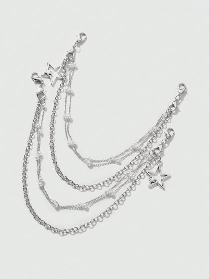 Pendentif étoile perle faux 2 pièces réglable pour femmes