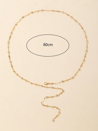 Collier chaîne Y doré/argenté brillant