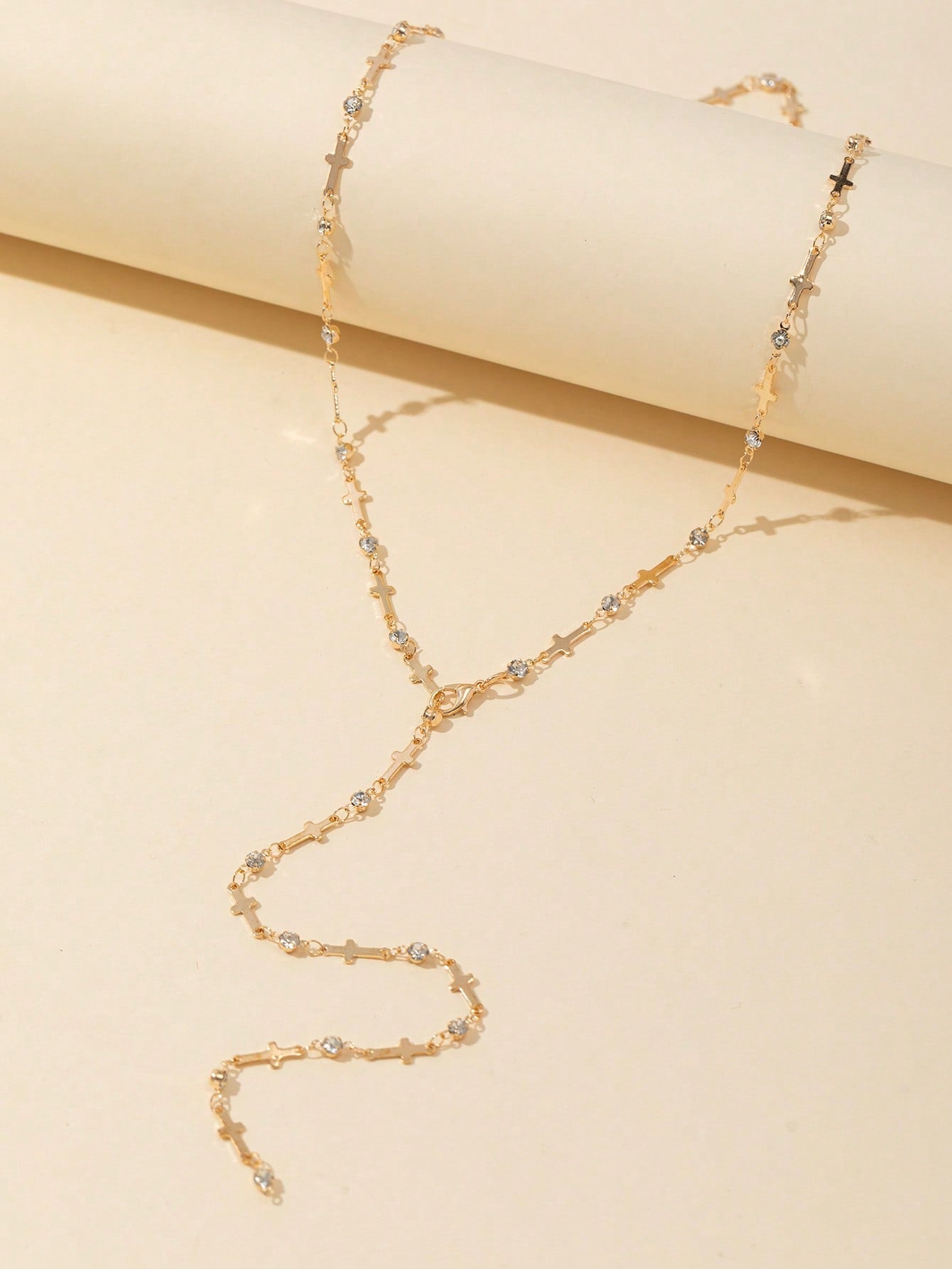 Collier chaîne Y doré/argenté brillant