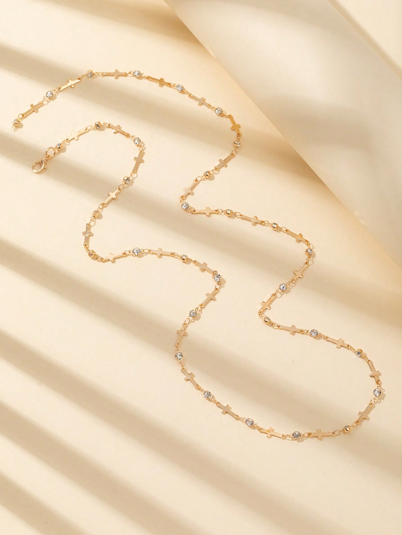 Collier chaîne Y doré/argenté brillant