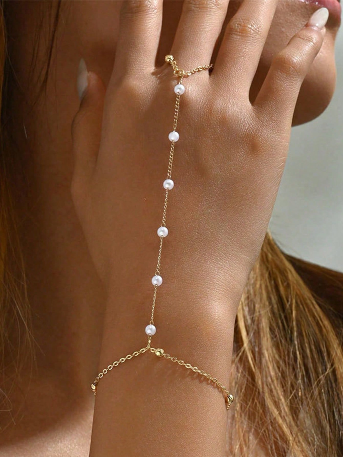 Bracelet chaîne perles métal pour femme