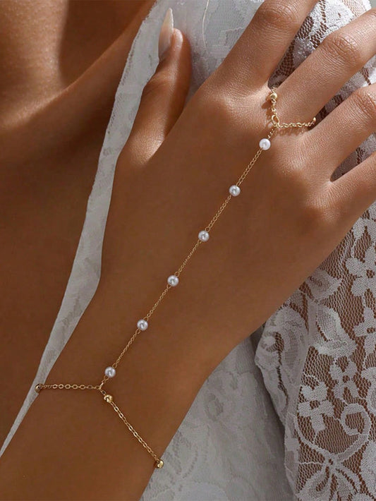 Bracelet chaîne perles métal pour femme