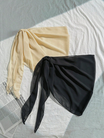 Robe de plage maille asymétrique 2 pièces