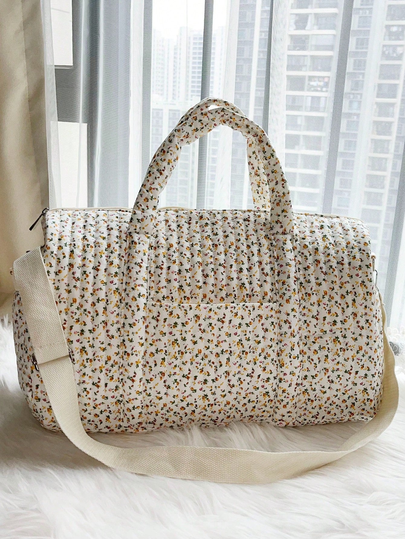 Sac de Boston rose vintage pour voyage et toilette
