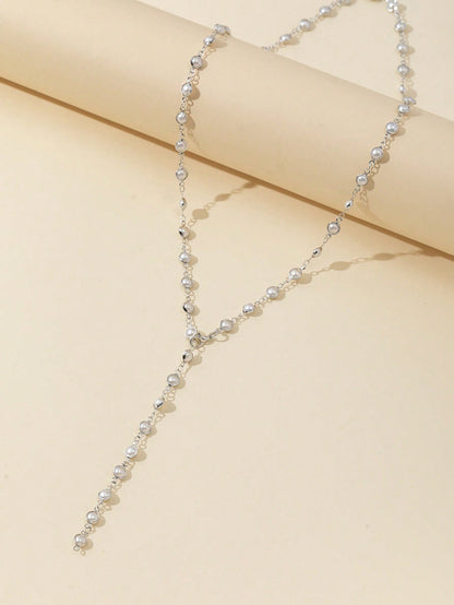 Collier chaîne Y doré/argenté avec pendentif brillant