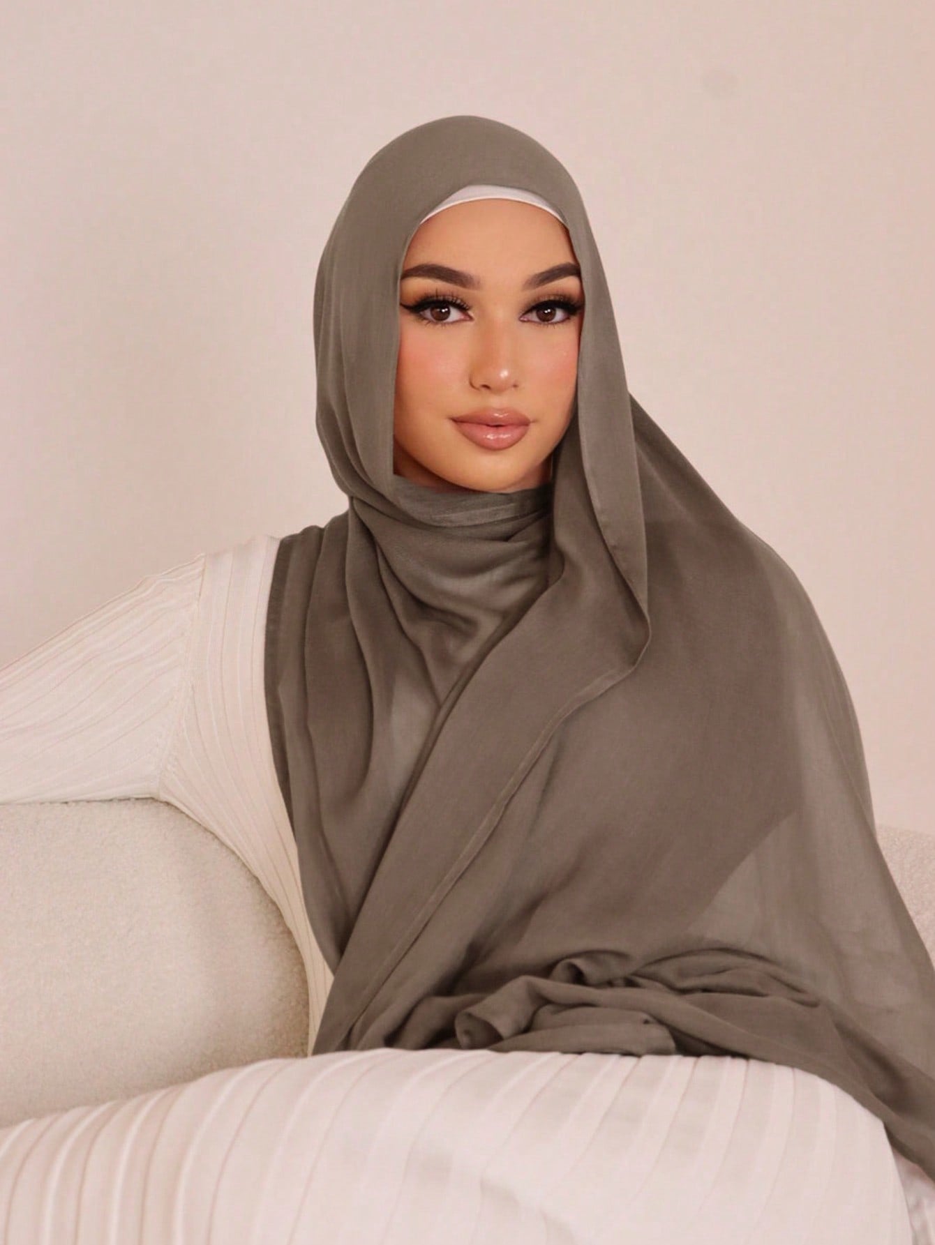 Foulard viscose femme unie, bandeau large et doux