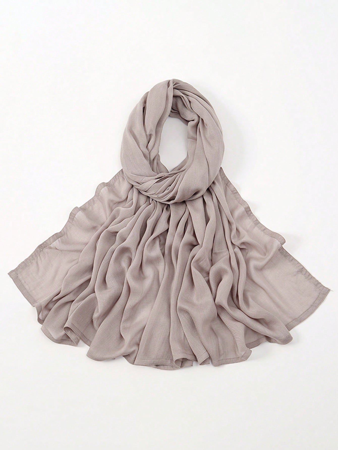 Foulard hijab viscose uni, bords larges, anti-UV