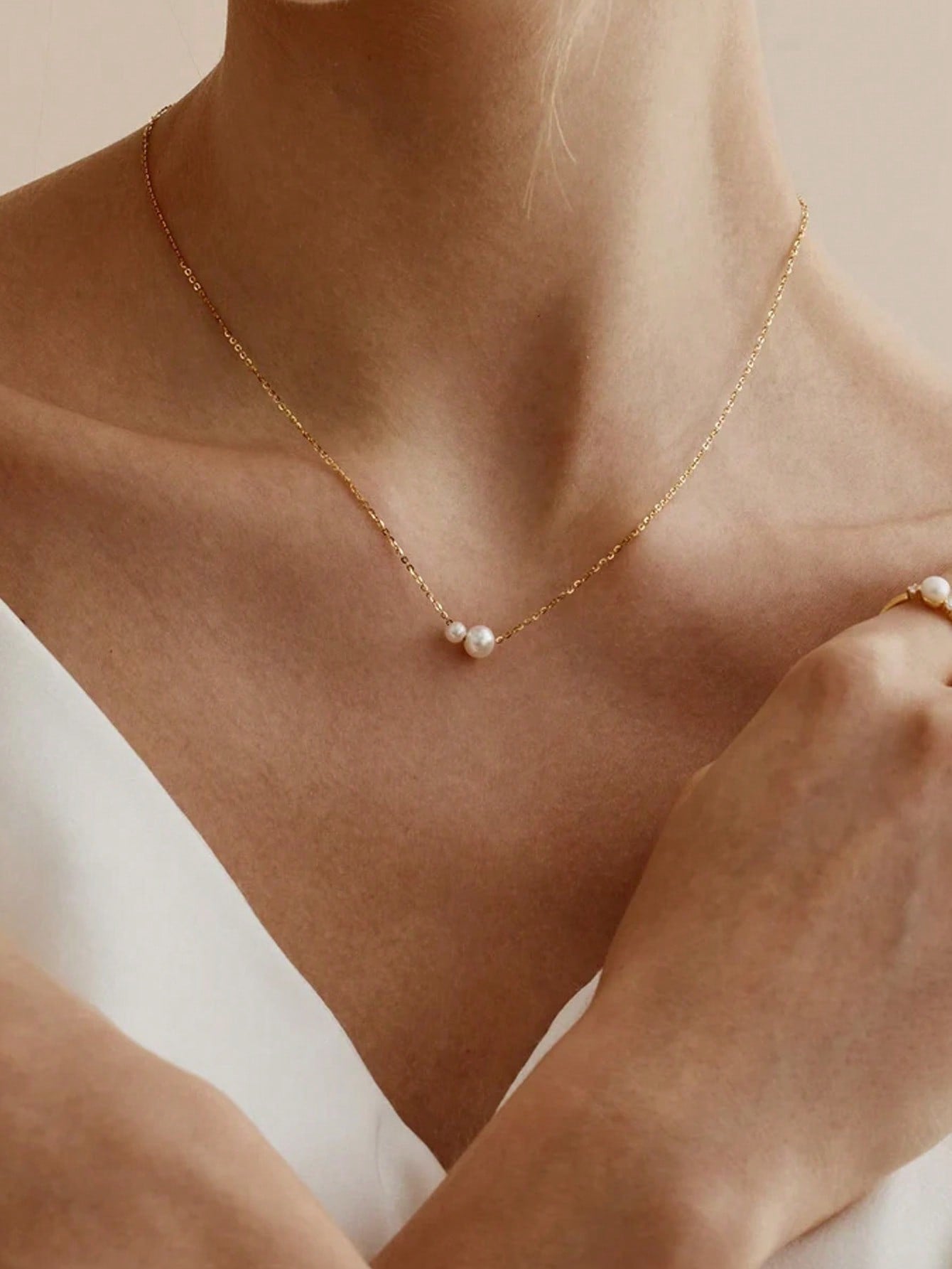 Collier perles imitation pour femme - Élégant et quotidien