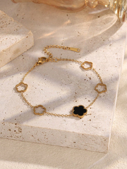 Ensemble bracelet et jonc acier inoxydable pour femme