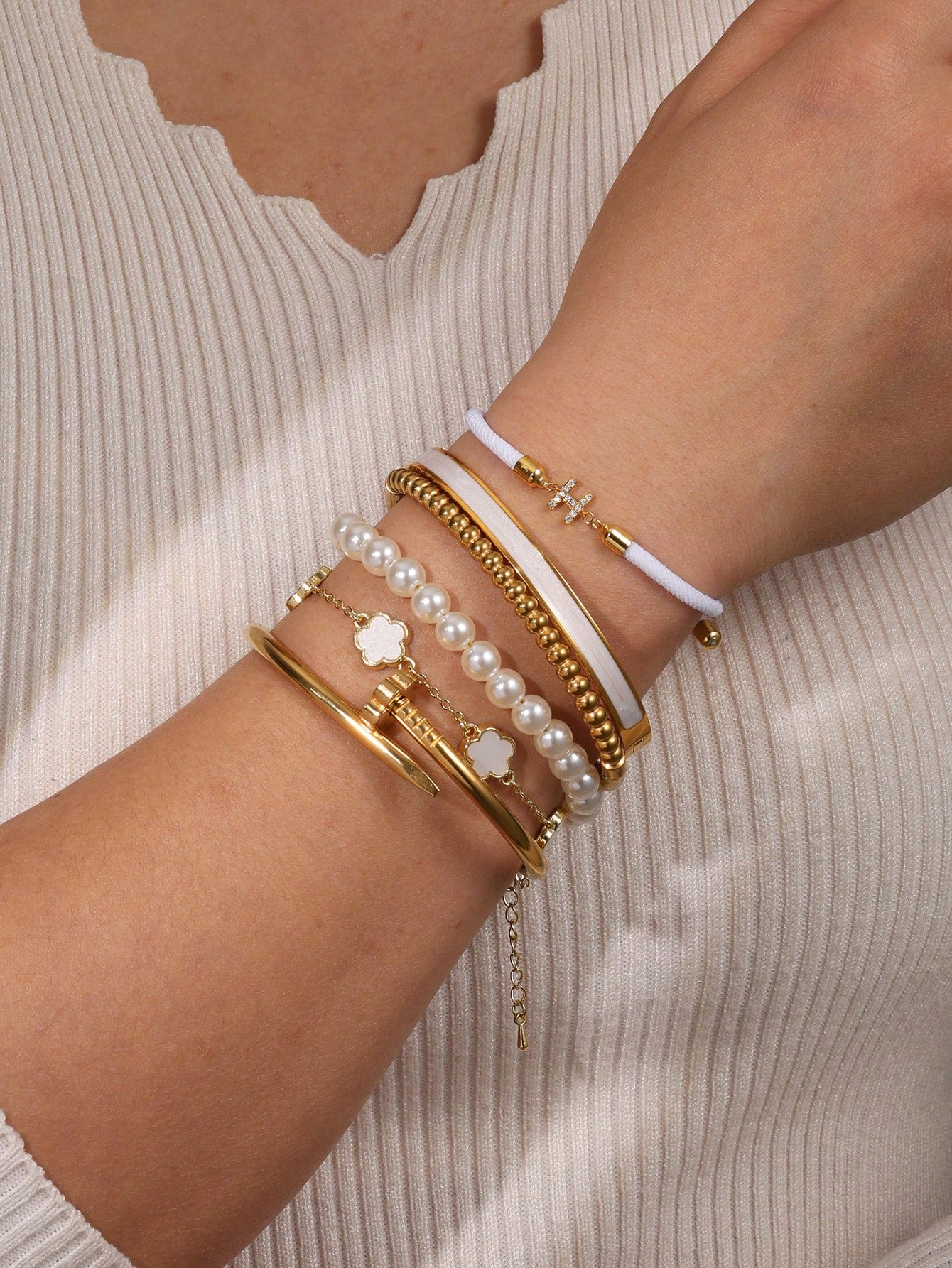 Bracelet tressé acier inoxydable pour femme