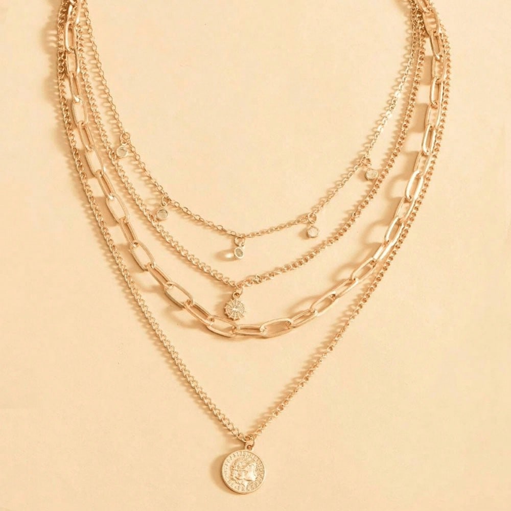 Collier multi-couches avec strass - GARMEND