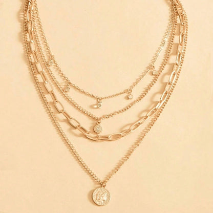 Collier multi-couches avec strass - GARMEND