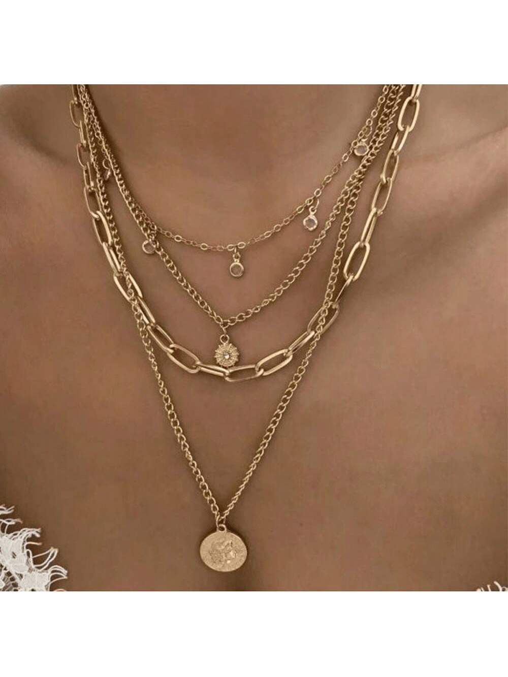 Collier pendentif circulaire pour femmes