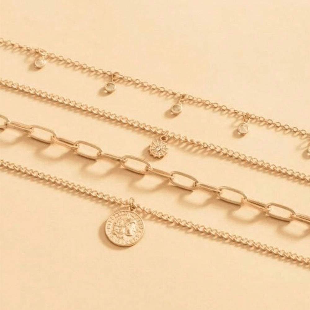 Collier multi-couches avec strass - GARMEND