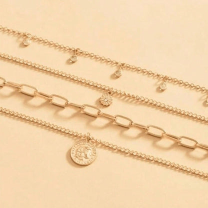 Collier multi-couches avec strass - GARMEND