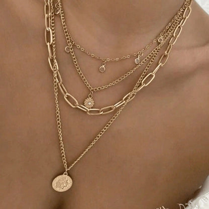 Collier multi-couches avec strass - GARMEND