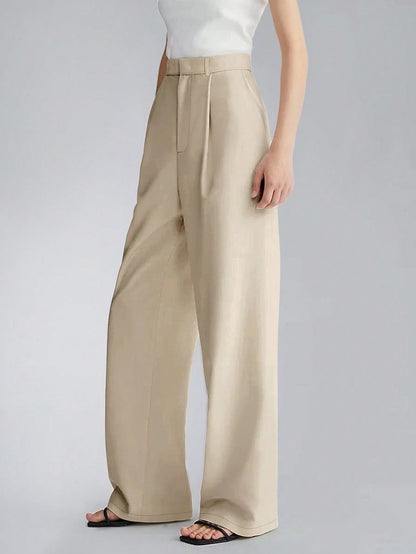 Pantalon large taille haute avec poches