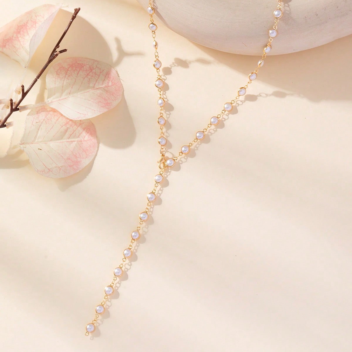 Collier chaîne Y doré/argenté avec pendentif scintillant
