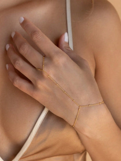Bracelet chaîne perles métal pour femme