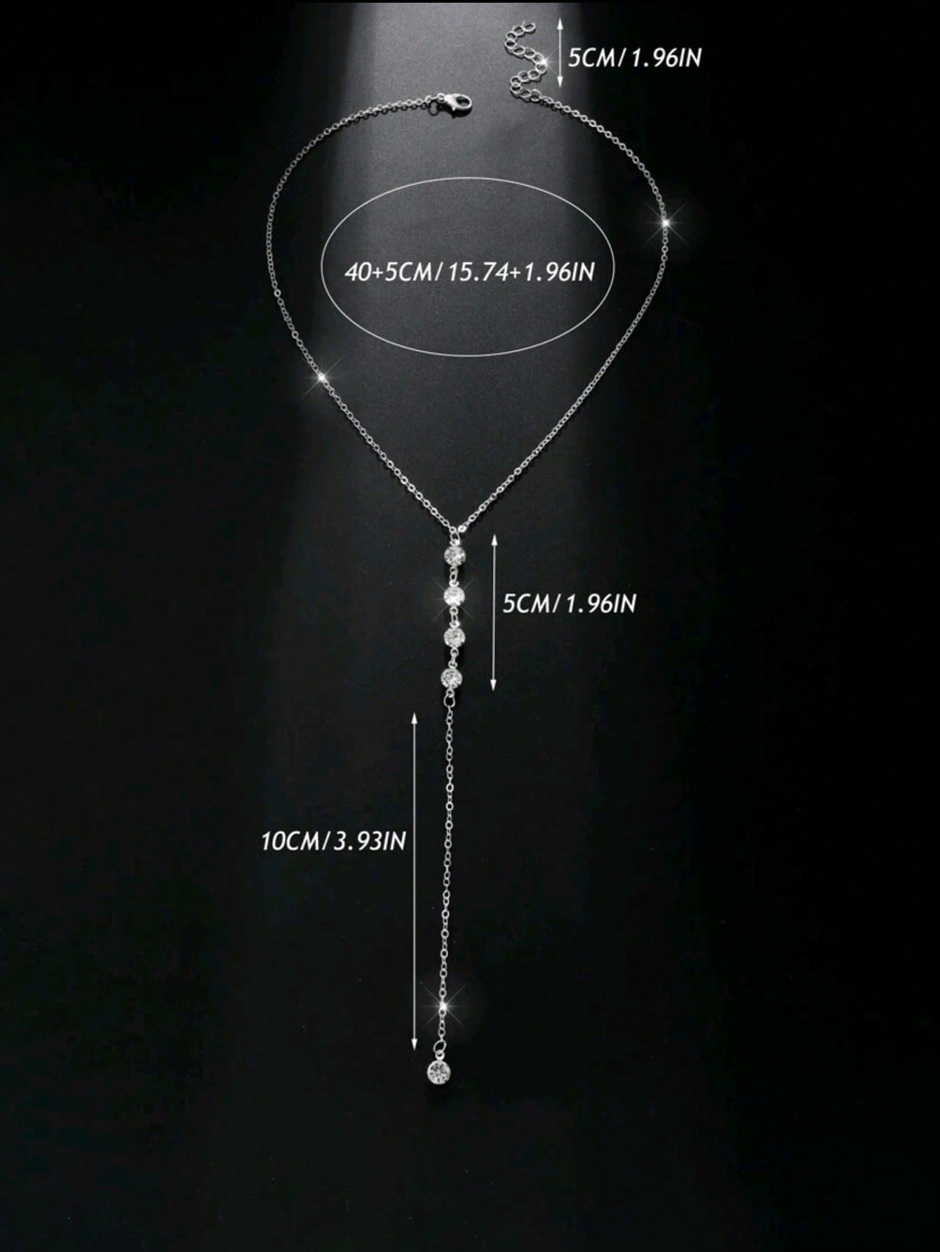 Collier Y Argent Diamant Femme - Bijou Soirée Cadeau