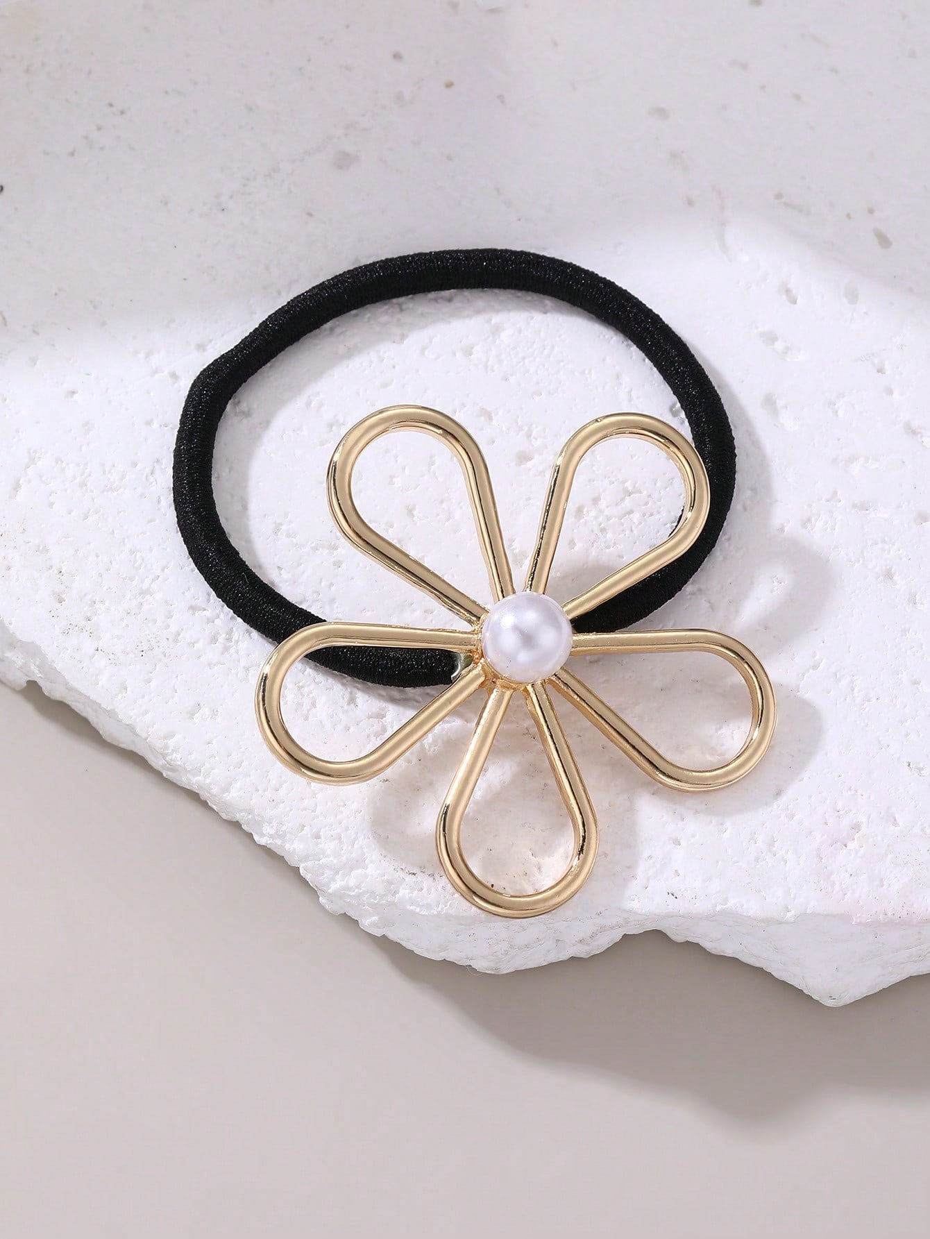 Chouchous Femme 3 pièces Fleur Métallique et Perles