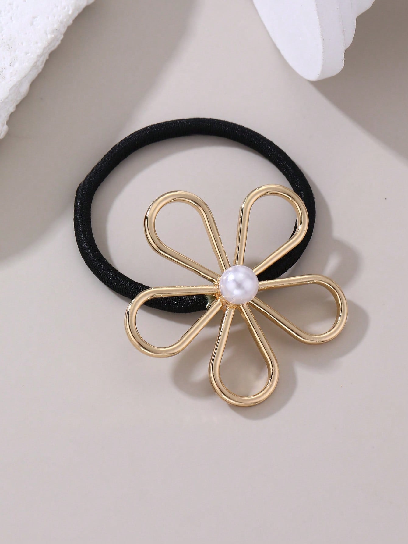 Chouchous Femme 3 pièces Fleur Métallique et Perles