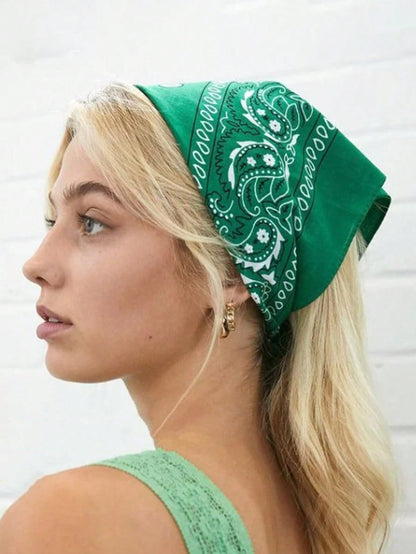 Foulard carré imprimé motifs noix de cajou - Protection UV