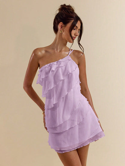 Robe mini abricot à motif feuille de lotus