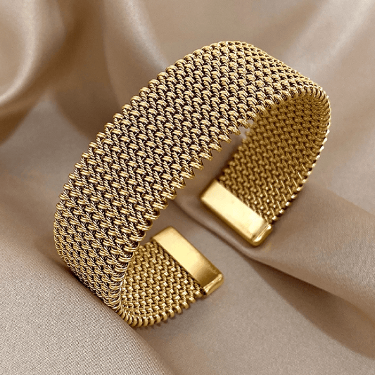 Bracelet tressé or 18 carats pour femme
