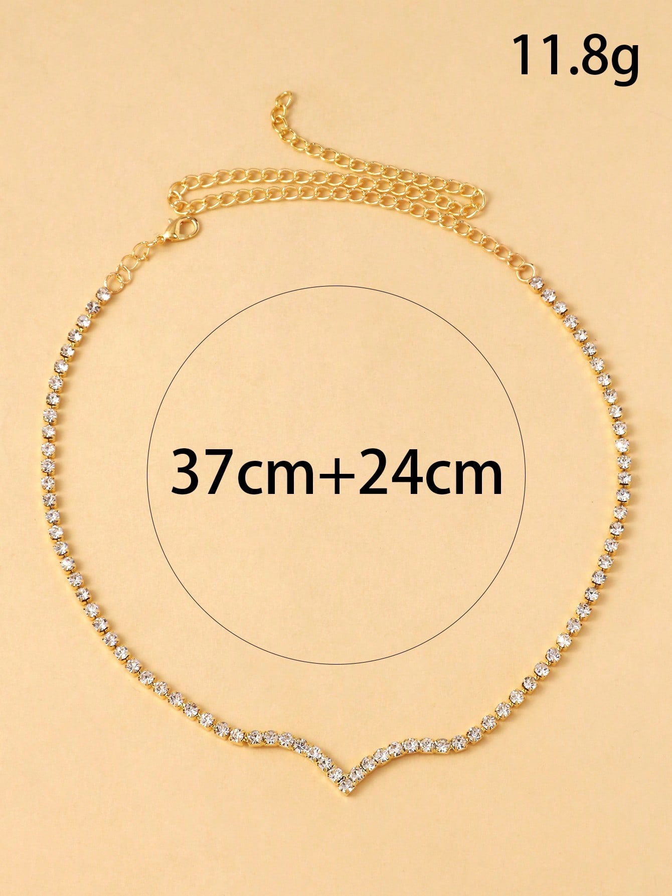Collier en V strass argent pour femmes