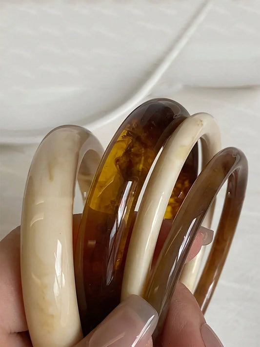 Set 4 Bracelets Vintage Acrylique pour Femmes