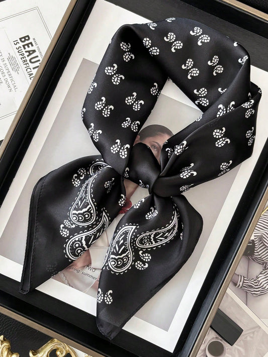 Foulard carré satin 70x70cm - Imprimé femme